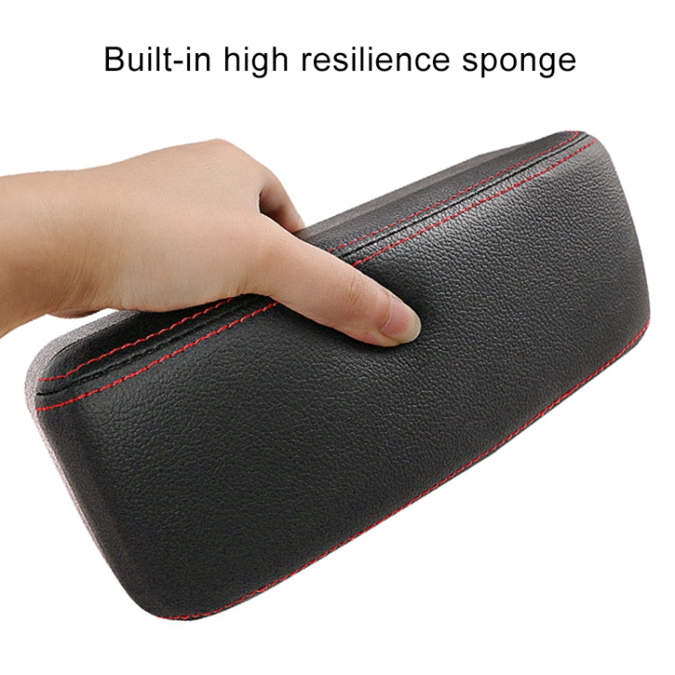 2 PCS Universal Car PU Leather Wrapped Armrest Box Cushion Car Armrest Box Mat with Storage Box, 2pcs(Brown), 2pcs(Black), 2pcs (Black Red), 2pcs(Black White), 2pcs(Grey), 2pcs(Beige)