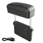 Universal Car Wireless Qi Standard Charger PU Leather Wrapped Armrest Box Cushion Car Armrest Box Mat with Storage Box, 1pc(Black), 1pc(Black Red), 1pc(Black White), 1pc(Grey), 1pc(Beige), 1pc(Brown)