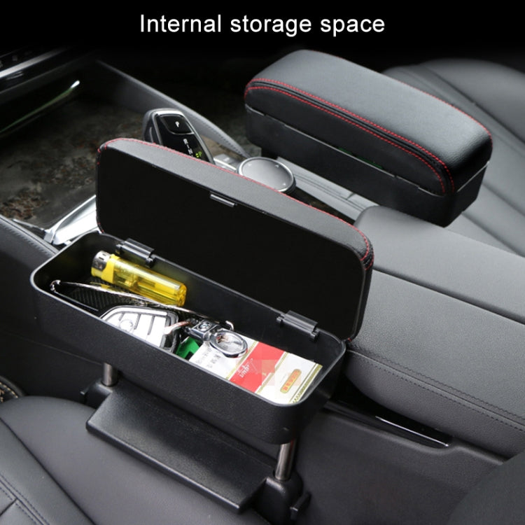 2 PCS Universal Car Wireless Qi Standard Charger PU Leather Wrapped Armrest Box Cushion Car Armrest Box Mat with Storage Box, 2pcs(Beige), 2pcs(Brown), 2pcs(Black Red), 2pcs(Black White), 2pcs(Grey)