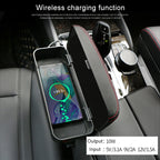 2 PCS Universal Car Wireless Qi Standard Charger PU Leather Wrapped Armrest Box Cushion Car Armrest Box Mat with Storage Box, 2pcs(Beige), 2pcs(Brown), 2pcs(Black Red), 2pcs(Black White), 2pcs(Grey)