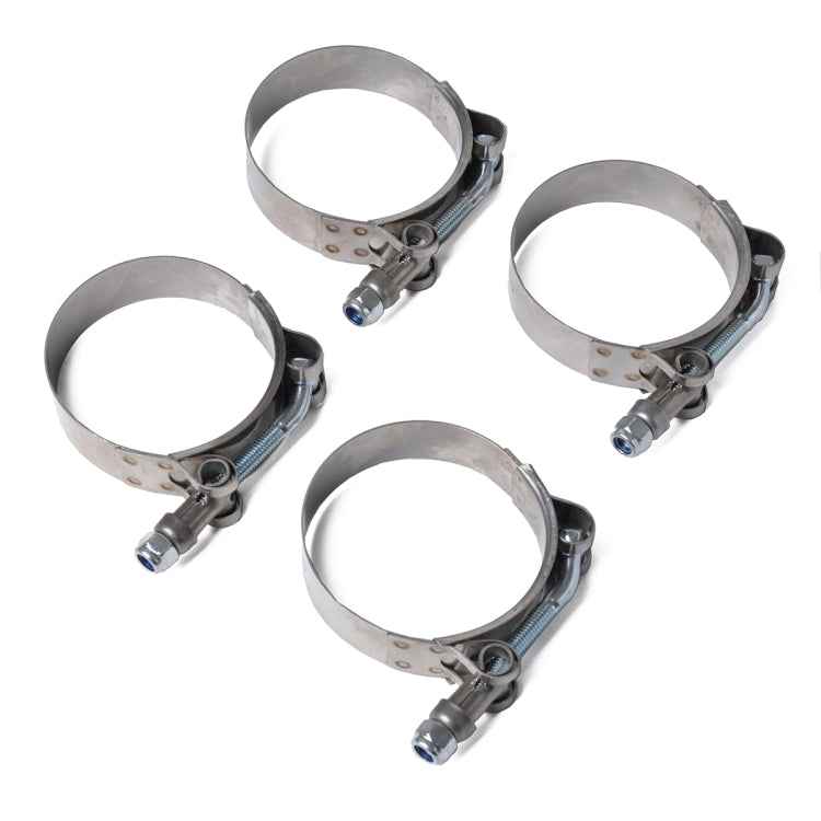 4 PCS Stainless Steel T-Bolt Hose Clamps Pipe Clip Fuel Line Clip, Size: 108-116mm, Size: 108-116mm