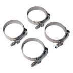 4 PCS Stainless Steel T-Bolt Hose Clamps Pipe Clip Fuel Line Clip, Size: 108-116mm, Size: 108-116mm