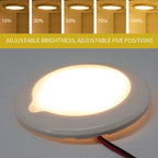 DC 9-30V 4.5W 3000-3300K IP67 Marine RV Dimmable 150mm LED Dome Light Ceiling Lamp, with Touch Control, 150mm LED Dome Light, 150mm LED Dome Light(White Light)