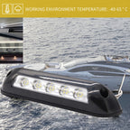 DC 12V 2.6W 6000K IP67 Marine RV Waterproof LED Stair Deck Dome Light Ceiling  Lamp, Black Shell and Rubber Base, Black Shell and Rubber Base