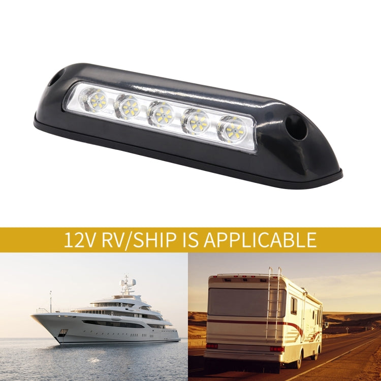DC 12V 2.6W 6000K IP67 Marine RV Waterproof LED Stair Deck Dome Light Ceiling  Lamp, Black Shell and Rubber Base, Black Shell and Rubber Base