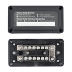 Max DC 48V 100A Heavy-Duty Module Design Bus Bar 4 M6 / 12 M4 Terminal Studs Box Busbar for Car / RV / Boat, 100A