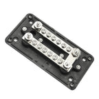 Max DC 48V 100A Heavy-Duty Module Design Bus Bar 4 M6 / 12 M4 Terminal Studs Box Busbar for Car / RV / Boat, 100A