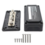 Max DC 48V 300A Heavy-Duty Module Design Bus Bar 4 M8 Terminal Studs Box Busbar for Car / RV / Boat, 300A