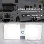 D4376D DC11-18V 6W 6000-6500K IP50 48LEDs SMD-5050 Marine RV Dimmable LED Dome Light Ceiling Lamp, with Touch Control, D4376D