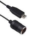 Car Converter USB Port to Car Cigarette Lighter Socket Female 5V to 12V Boost Power Adapter Cable, 5V to 12V