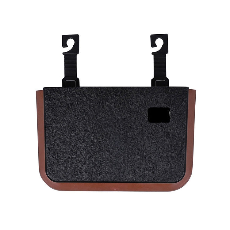 929 Car Foldable Hanging Trash Can Storage Bin, Black, Beige