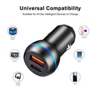 ACC-581 PD 20W + QC3.0 Type-C / USB-C + USB Fast Charging Car Charger, ACC-581