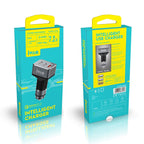IVON CC36 39W 7.2A QC 3.0 USB + Dual USB Car Charger with Ambient Light, CC36