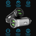 IVON CC26 5V 2.1A Dual USB Port Mini Car Charger, CC26 Black, CC26 Grey