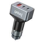 IVON CC43 45W PD 3.0 Dual USB-C / Type-C + QC 3.0 USB Port Square Car Charger, CC43