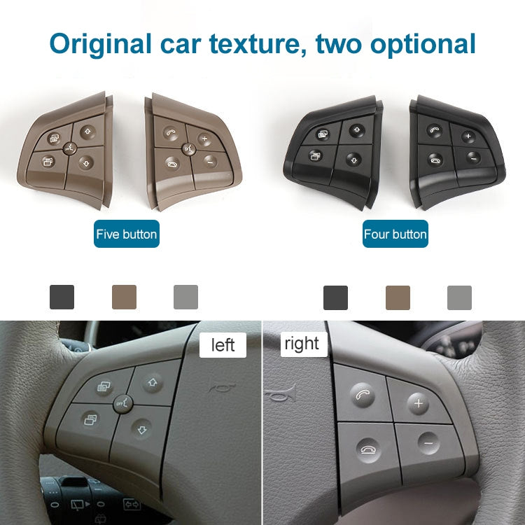 Car Right Side 5-button Steering Wheel Switch Buttons Panel 1648200110 for Mercedes-Benz W164, Left Driving, Right Side 5-button (Grey), Right Side 5-button (Black), Right Side 5-button (Coffee)