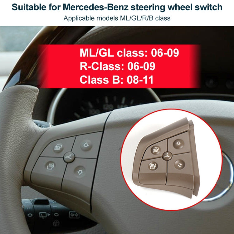 Car Right Side 5-button Steering Wheel Switch Buttons Panel 1648200110 for Mercedes-Benz W164, Left Driving, Right Side 5-button (Grey), Right Side 5-button (Black), Right Side 5-button (Coffee)
