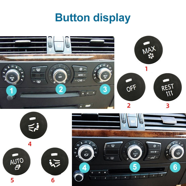 Car Air Conditioner Panel Switch Button OFF Key 6131 9250 196-1 for BMW E60 2003-2010, Left Driving, OFF