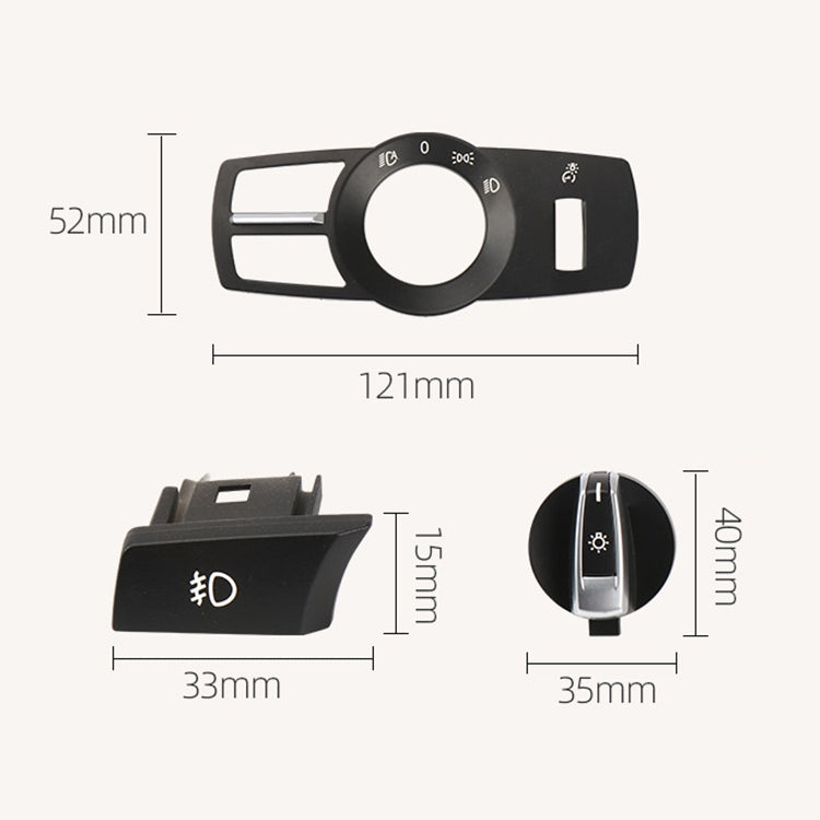 Car Headlight Switch Panel for BMW 5 Series 2010-2017, Left Driving Standard Version, Headlight Switch Panel Standard Version