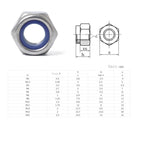 60 PCS Car 304 Stainless Steel Lock Nuts Nylon Insert Locknut Kit M3-M10, 60 PCS