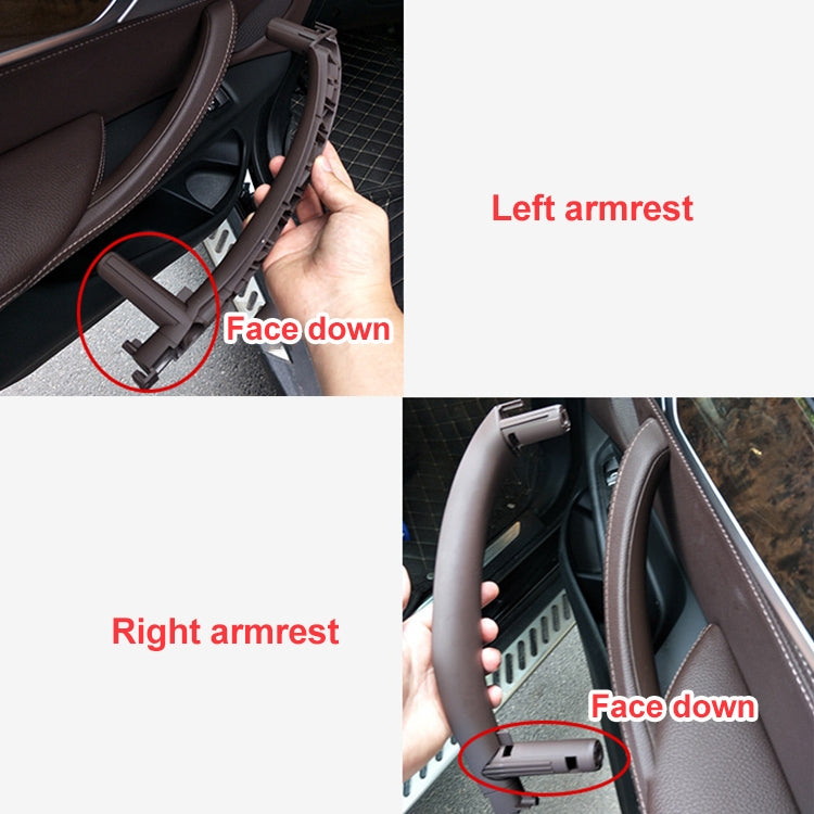 Car Left Side Inside Doors Handle Pull Trim Cover for BMW X5 / X6, Left Driving, Left Side (Orange), Left Side (Grey White), Left Side (Beige), Left Side (Black), Left Side (Dark Coffee)