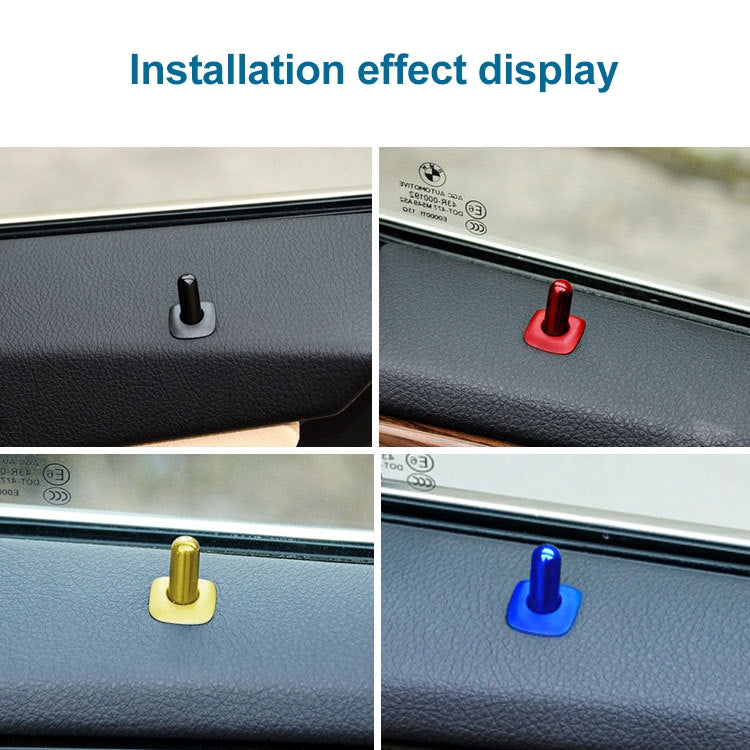 4 in 1 Car Door Latch Pin Door Screw Knob Cap Cover Trim for BMW F10, Left Driving, For BMW F10 (Red), For BMW F10 (Silver), For BMW F10 (Gold), For BMW F10 (Blue)