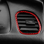 2 in 1 Carbon Fiber Car Front Passenger Seat Air Outlet Ring Sticker for Chevrolet Corvette C5 1998-2004, Left Drive, 2 in 1 Passenger Seat Air Outlet Sticker