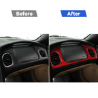 3 in 1 Carbon Fiber Car Front Passenger Seat Air Outlet Sticker Kits for Chevrolet Corvette C5 1998-2004, Left Drive, 3 in 1 Passenger Seat Air Outlet Sticker