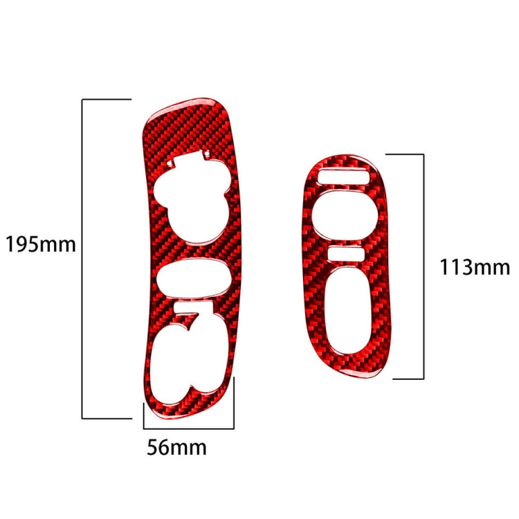 2 in 1 Car Carbon Fiber Door Control Panel  Sticker Set B for Chevrolet Corvette C5 1998-2004, Left Drive, Door Control Panel Sticker B
