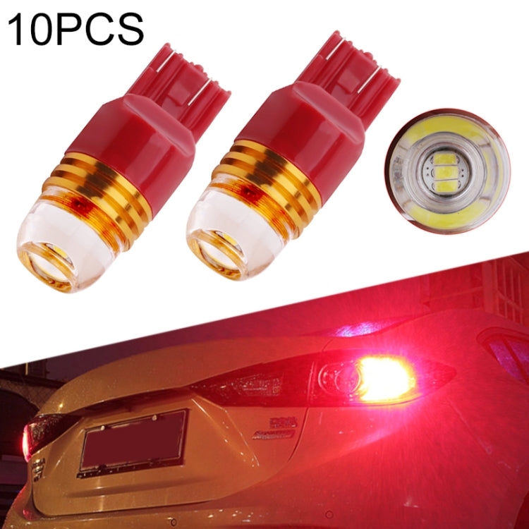 10pcs T20 3157 DC12V / 0.24W / 0.02A / 60LM Car LED Brake Light, Shell Random Color Delivery, T20