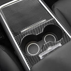 For Tesla Model 3 2017-2022 / Model Y 2000- Car Carbon Fiber Central Control Decorative Sticker, Central Control (Black), Central Control (Red)