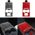 For Tesla Model 3 2017-2022 / Model Y 2000- Car Carbon Fiber Central Control Decorative Sticker, Central Control (Black), Central Control (Red)