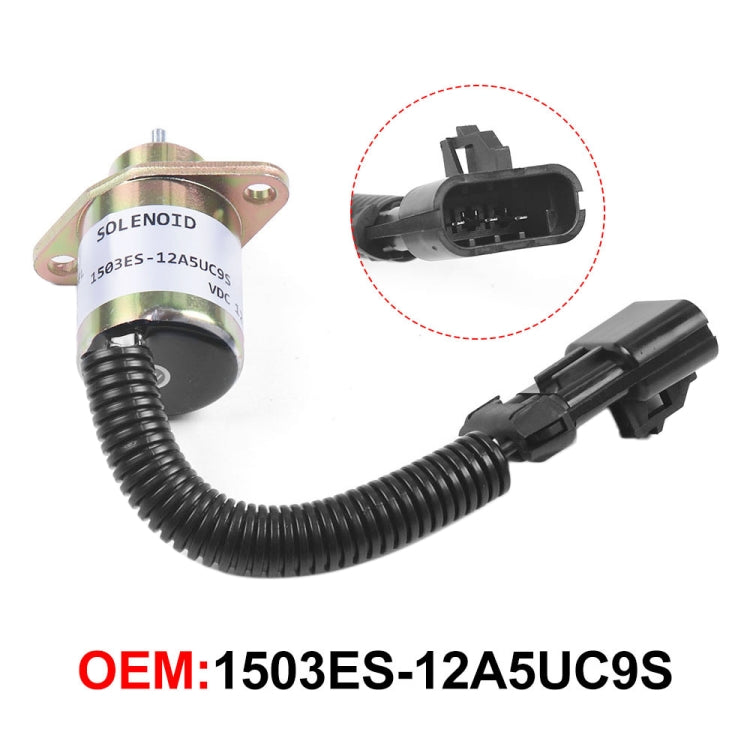 Excavator Fuel Shutdown Shut Off Solenoid Valve for Kubota V1505 R90 1503ES-12A5UC9S, For Kubota V1505