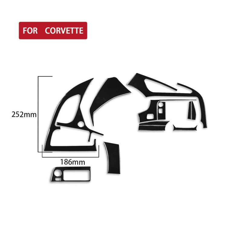 For Chevrolet Corvette C7 2014-2019 Car Air Outlet + Navigation Panel Decorative Sticker, Left Drive, Air Outlet + Navigation Panel