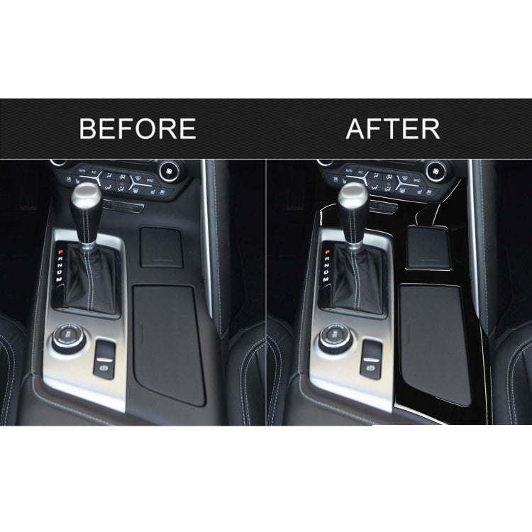 For Chevrolet Corvette C7 2014-2019 5 in 1 Car Water Cup Frame Panel Decorative Sticker, Left Drive, Water Cup Frame Panel