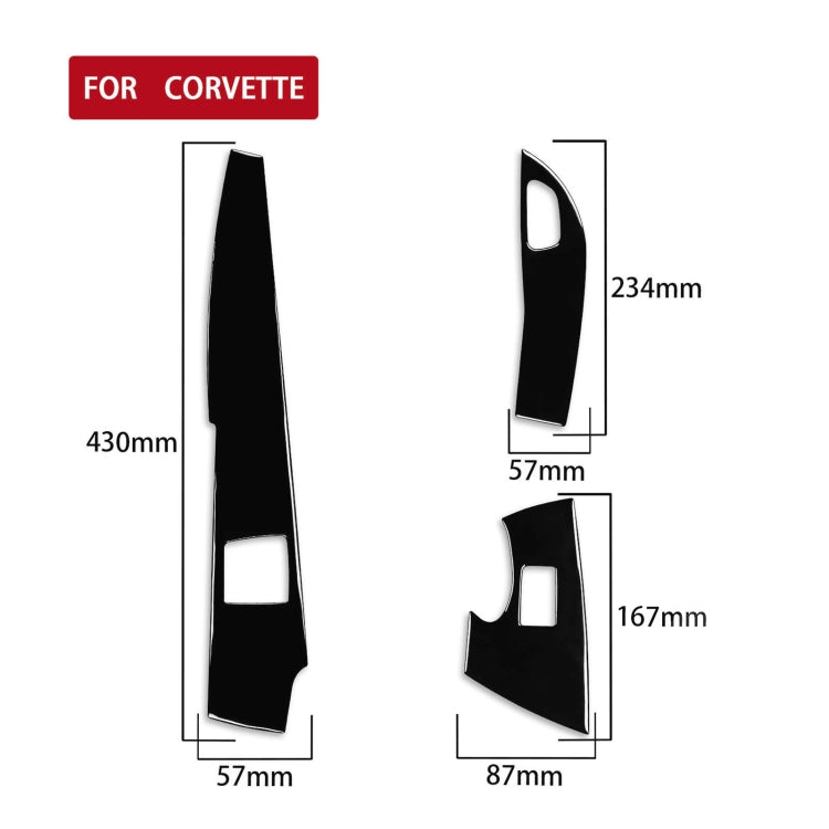For Chevrolet Corvette C7 2014-2019 Car Button Panel Decorative Sticker, Left Drive, Door Button Panel