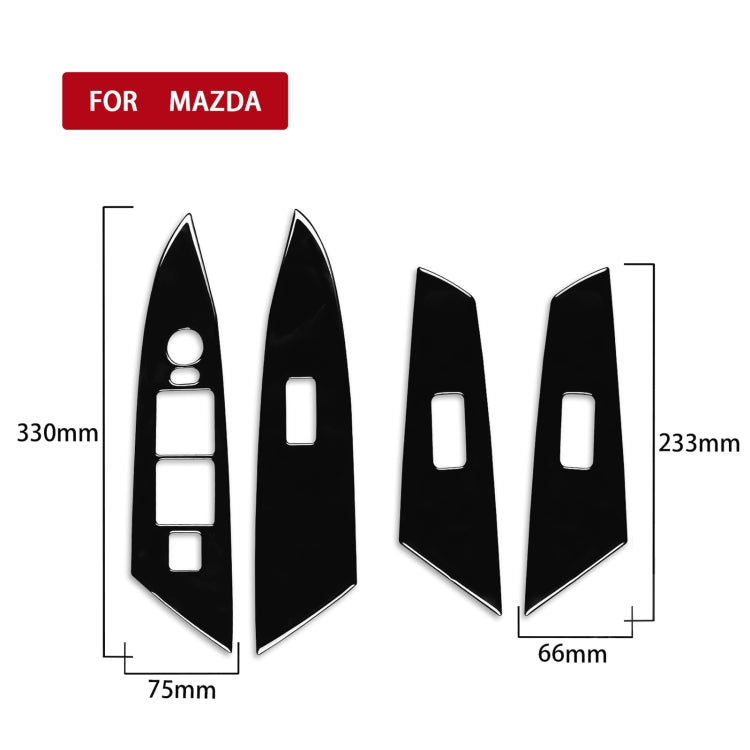 For Mazda 3 Axela 2010-2013 4 in 1 Car Window Lift Panel Decorative Sticker, Left Drive, Window Lift, Left Drive