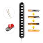 1 Pair Motorcycle 12LED Running Water Turn License Plate Light, 12LED