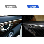 2 PCS Car Carbon Fiber Door Inner Handle Panel Decorative Sticker for Infiniti Q60, Left Drive, Door Inner Handle Panel