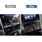 Car Carbon Fiber CD  Console Panel Decorative Sticker for Infiniti Q50 / Q60 2014-2020, CD Console Panel (A)