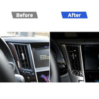 2 PCS Car Carbon Fiber Central Air Outlet Frame Decorative Sticker for Infiniti Q50 / Q60 2014-2020, Central Air Outlet Frame