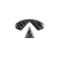 2 PCS Car Carbon Fiber Steering Wheel Logo Decorative Sticker for Infiniti Q50 / Q60 2014-2020, Steering Wheel Logo