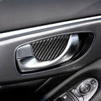 4 PCS Car Carbon Fiber Door Inner Handle Wrist Panel Decorative Sticker for Infiniti Q50 / Q60 2014-2020, Door Inner Handle Wrist