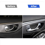 4 PCS Car Carbon Fiber Door Inner Handle Wrist Panel Decorative Sticker for Infiniti Q50 / Q60 2014-2020, Door Inner Handle Wrist
