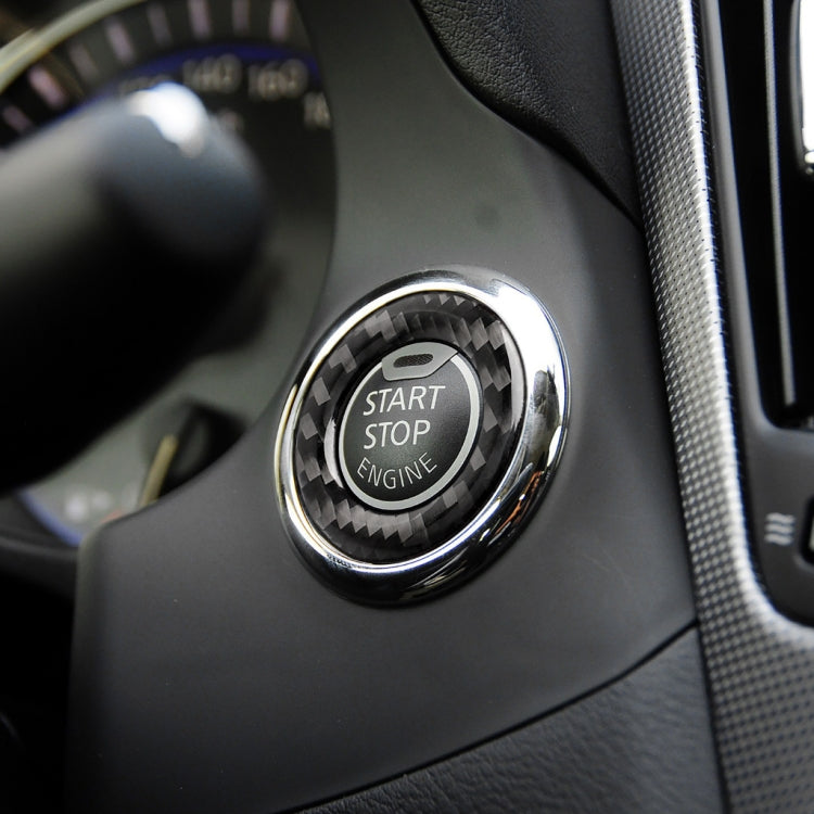 Car Carbon Fiber One-button Start Decorative Sticker for Infiniti Q50 / Q60 2014-2020, One-button Start