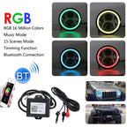 2 PCS 7 inch DC12V 6000K-6500K 50W Car LED Headlight Cree Lamp Beads for Jeep Wrangler / Harley, Support APP + Bluetooth Control, DC12V 6000K-6500K 50W