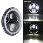 2 PCS 7 inch DC12V 6000K-6500K 50W Car LED Headlight Cree Lamp Beads for Jeep Wrangler / Harley, Support APP + Bluetooth Control, DC12V 6000K-6500K