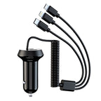 Universal Car 3 in 1 Quick Charger Dual Port USB Charger Power Outlet Adapter, Cable Length: 55cm, X3