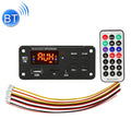 Car 12V Color Screen Display Bluetooth 5.0 Audio MP3 Player Decoder Board FM Radio TF Card USB 3.5mm AUX, with Remote Control, 12V