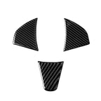 3 in 1 Car Carbon Fiber Steering Wheel Button Decorative Sticker for Honda Fit, Left and Right Drive Universal, For Honda Fit(A)
